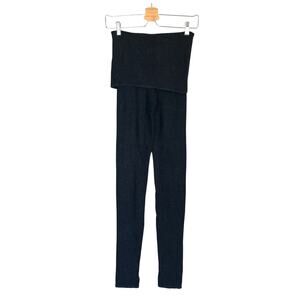 Lululemon Citta Boolux Waffle-Knit Sweater Dance Yoga Pants Charcoal Gray Size 2